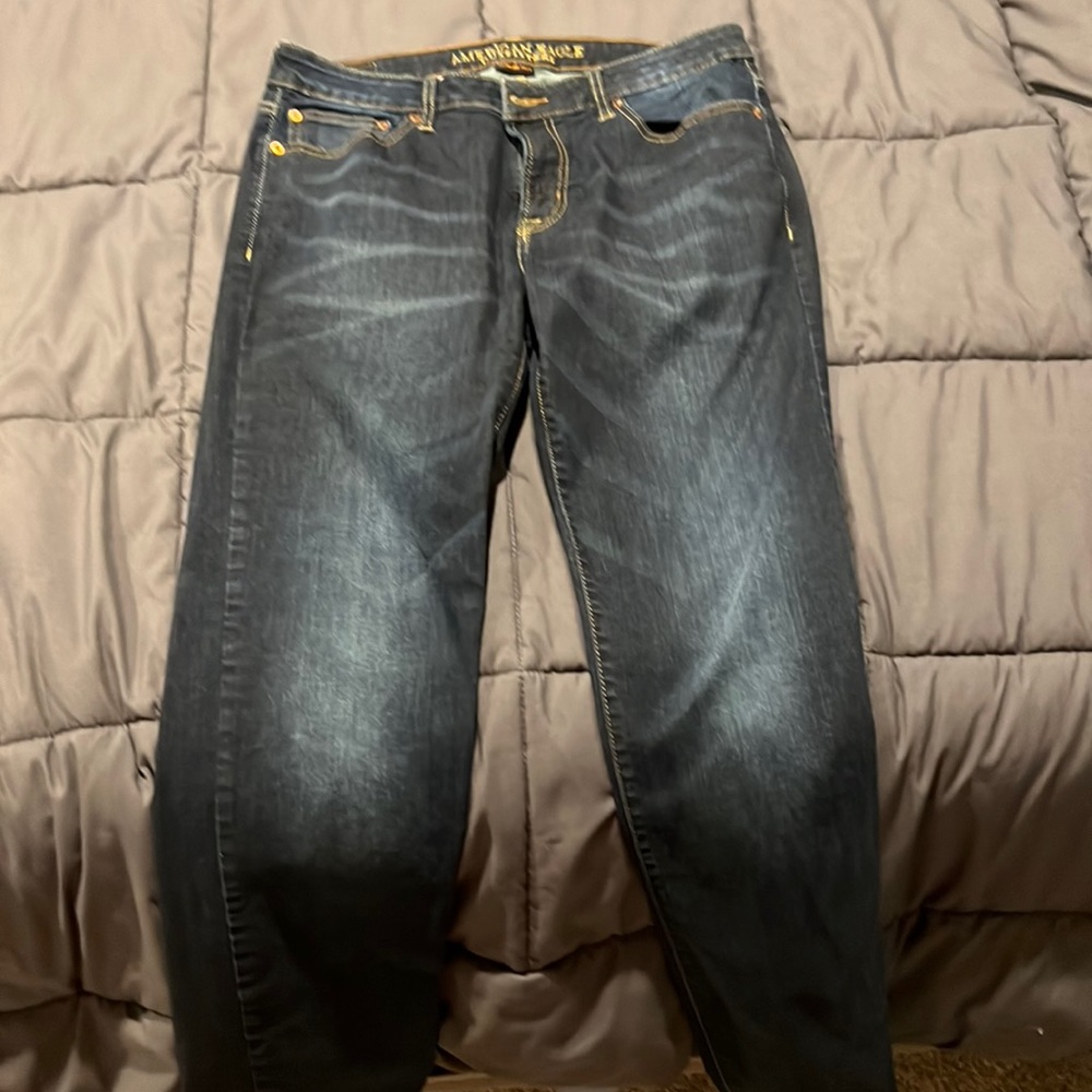 American Eagle Men’s Dark Wash Jeans Slim Straight Size 32 x 34